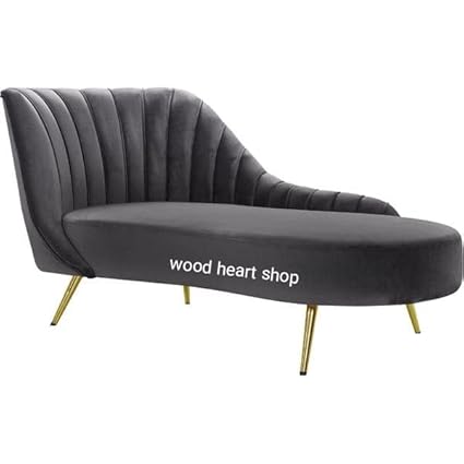 Woodheart shop Curved Back Design Chaise Lounge Couch (Grey)