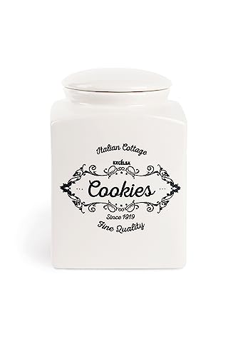 Excelsa Fine Quality Tarro para Tartas, Cerámica, Blanco Marfil, Capacità: 3 litri
