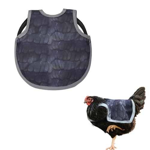 Chicken Saddles for Hens, Waterproof Feather Guard, Black