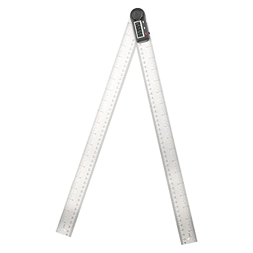 Dulcicasa デジタル角度定規 500mm ステンレス鋼 0-360° ? 内外角測定 データ保持機能 任意角度ロック