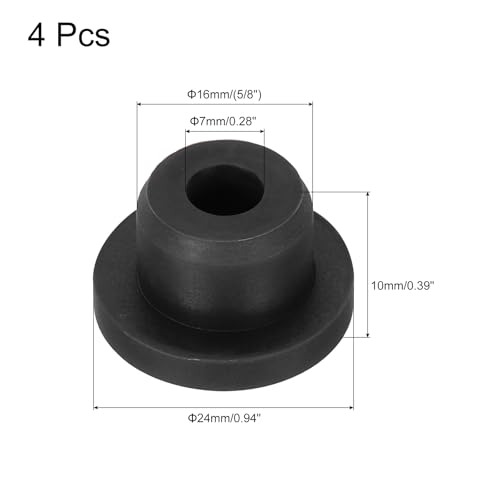 Image of MECCANIXITY 4pcs T-Shaped Silicone Plugs 16mm 5 /8 Inch Dia Snap in Plug Hole Seal Cover Round Rubber Stopper for Kitchen Rubber Bulkheads Waterproof Sealing Plugs Black