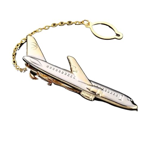 Pisacorbatas de hombre chapado en oro con gemelos de piloto diseño exclusivo de avión ejecutivo