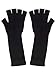 Long 11" Knit Warm Fingerless Gloves, Black