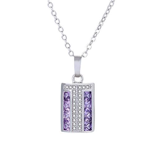 Collier carré violet LLXYWJ en diamant pour ras du cou élégant