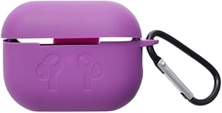 جراب حماية كاملة من السيليكون مع سلسلة مفاتيح وتصميم مقاوم للماء والخدش والسقوط متوافق مع سماعات ايربودز برو 2 - أرجواني