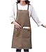 A.Monamour Delantal de Cocina Delantal con Tirantes Cruzados De Lona De Algodón para Mujer Hogar Cocina Jardín Salón Café Pintura Arte Delantal De Trabajo - Gris Oscuro