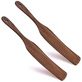 BELEFU Lot de 2 ustensiles de cuisine en bois de 33,8 cm pour la cuisine, spatule plate en bois au levain, grattoirs en bois pour mélanger le pain, servir à gratter, ustensiles de cuisine