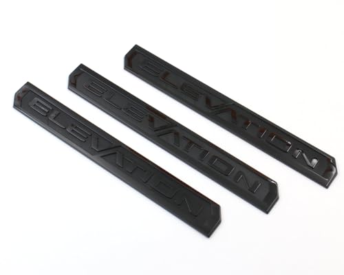 Image of 3PC Gloss Black Door Rear Elevation Emblems Compatible with 2019-2024 Sierra 1500 2021-2022 Canyon