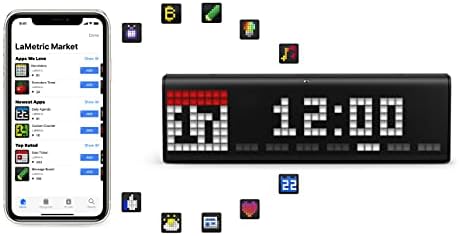 Lametric Time, LM 37X8 Zegar Ze Stacją Pogody, 5 W, Czarny