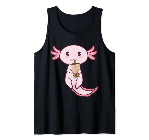 Axolots Lover Pet Animal Axolotl Bubble Té Kawaii Camiseta sin Mangas