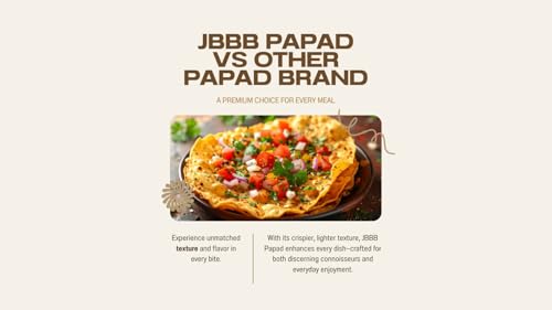 Image of JBBB Moong Papad Plain 400g Pack | Homemade Crispy Tasty Moong Daal Papad with Traditional Indian Spices | Crispy Indian Snacks Easy Digestive Rajasthani Snack for Lunch, Dinner & Daily Eating