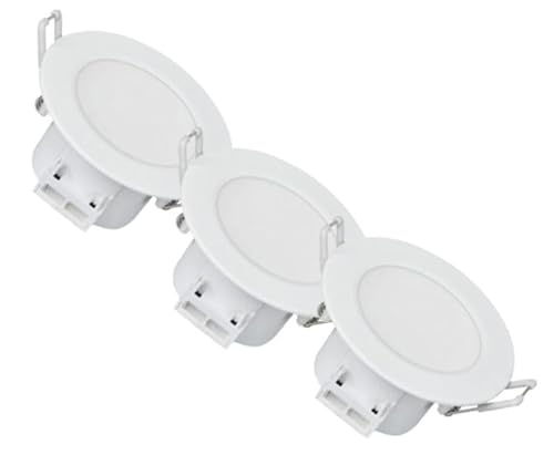 LUTECE Lot de 3 Spots LED Encastrables BBC (RT2012/​RE2020) IP65 - Spécial Salle de Bain - 6.5W 570 LM 3000K Blanc Chaud - Garantie 5 Ans