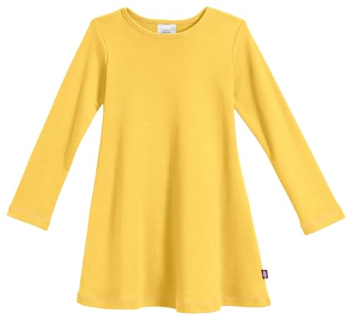 Image of City Threads Girls' 100% Cotton Long Sleeve Dress - Active Kids School, Playing, Parties - Made in USA