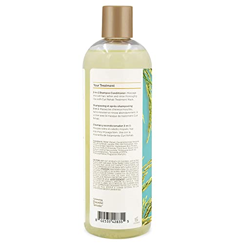 Curl Rehab Length Retention/Strength Treatment 2 In 1 Shampoo Conditioner (3 Pack), Enriched With Rice Water & Grapeseed, For Hair Growth, Protection & Frizz Control, 16 Oz #TOP6