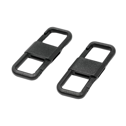 NextPacker Ultralight Double Ring Hook 2PCS Carabiner with S-Shape Lock Double Ring Hook Closure Small Key Carabiner(Black 2-Pack)