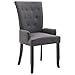 vidaXL Chaise de Salle ¨¤ Manger avec accoudoirs Gris Fonc¨¦ Tissu