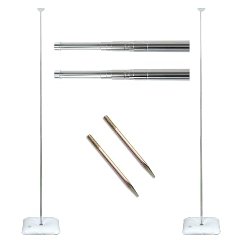 iDecoMart Set di 2 supporti a colonna per palloncini, altezza regolabile fino a 2 m, picchetti per una maggiore stabilità, riutilizzabili per centrotavola per palloncini a feste, matrimoni, eventi