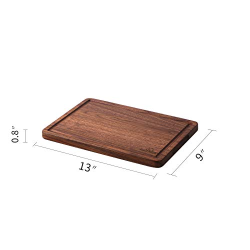 Muso Wood Walnut Cutting Board For Kitchen, Wooden Cutting Board With Juice Groove And Side Handle, Wood Board For Food And Charcuterie (13 X 9 In) #TOP6