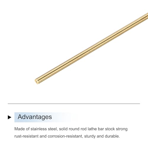 Uxcell A24031900UX0915 1Mm X 300Mm Brass Round Rod, Metal Solid Shaft Rods Lathe Bar Stock For Diy Crafts Model Car Helicopter Airplane 10Pcs thumb #3