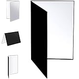 📷 【Diseño plegable】 El reflector fotográfico se puede ajustar en forma de V y puede colocarse directamente sin un soporte, lo cual es conveniente para tomar fotografías.