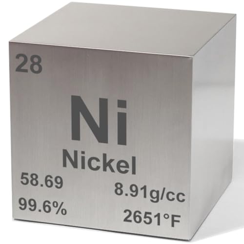 Nickel 1.5″ Metal Density Cube – 99.6% Pure Element for Chemistry – Ideal for Scientific Collection, Education, and Unique Gifting