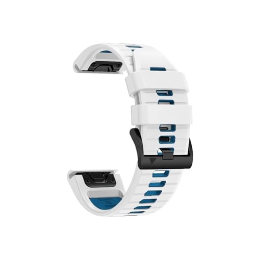 22mm 26mm 2�F�V���J�Q���x���g�ɓK������Garmin TACTIX DELTA/Instinct 2X/Descent Mk2 Mk2i G1/MARQ/Enduro 2����������(White Blue,QuickFit 22mm)