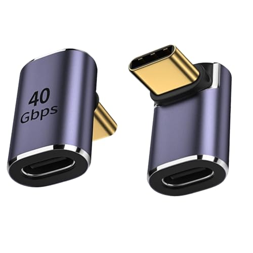 Nebulixq 2-Pack Right Angle USB C Adapter 90 Degree Male to Female Connector for Devices Including Deck Tablet and Smartphone