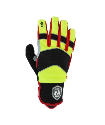 SEiZ Jagdhandschuhe Wild Trail Gelb/Schwarz/Rot Größe 10