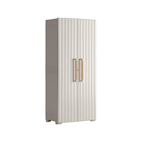 Armario Alto de Exterior Keter Groove, Beige y Arena Cover