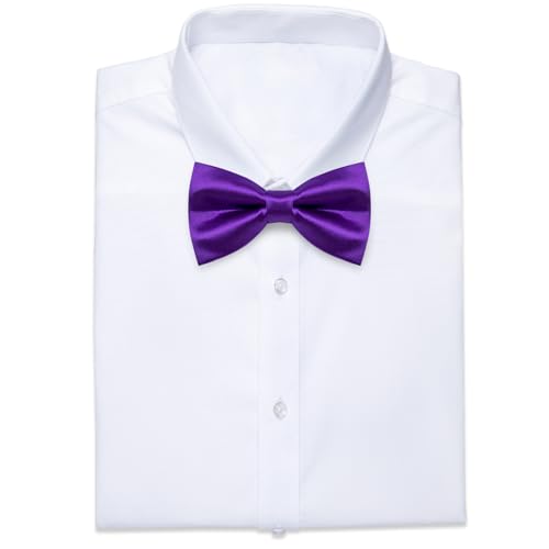 Image of YourTies Bow Ties for Men Pretied Bowties Solid Color Satin Bow Tie Formal Business Tuxedo Wedding Party Prom