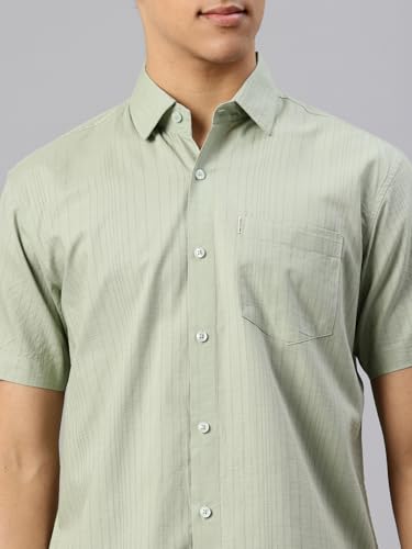 Image of Majestic Man Men's Pure Cotton Dobby Weave Checks Slim Fit Half Sleeve Casual Shirt