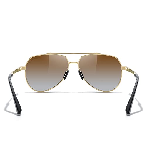 MERRY'S Men Classic Pilot Sunglasses for Men Women - Polarized Driving Sun glasses Mirrored Lens UV 400 Protection 58 MM4