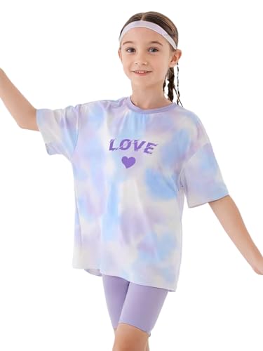 Image of NEW 8-12 Years Girls Summer Outfits 2 Piece Set Trendy Print Top & Stretchy Shorts Casual Playwear