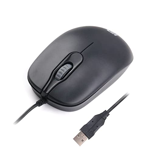 SGIN Wired Optical Computer Mouse, USB Wired Computer Mice for Computers laptops Mini Mouse for Computer Laptop(Black)