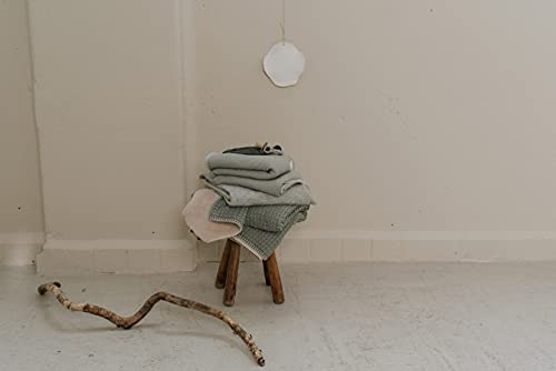 Koeka Ledikantdeken - Kinderdeken - Met Teddy Voering - Oslo - Wafelstof - Katoen - Wasbaar - Groen/Sand - 100X150 Cm - Afbeelding 6