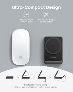 Anker MagGo 3 in 1 iPhone 16 Charging Station, MagSafe-Compatible Wireless Charger Stand, Qi2 Certified 15W Foldable Charger for iPhone 15, AirPods, Apple Watch 9 (Not a Power Bank, Adapter Included) — photo 3 of 6