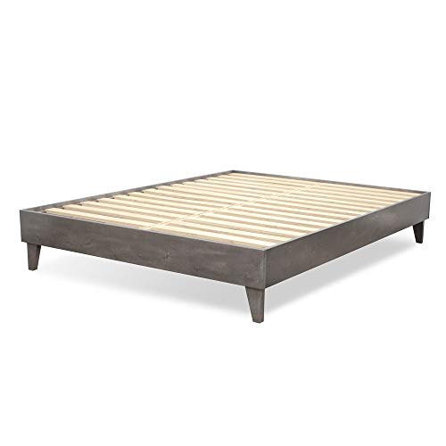 eLuxurySupply Wood Bed Frame - 100% North American Pine - Solid Mattress Platform