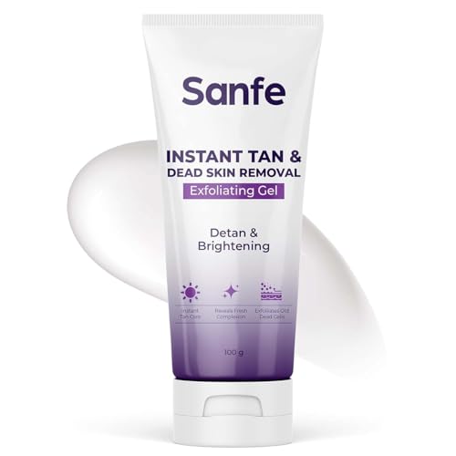 San-fe Instant Tan & Dead Skin Removal Exfoliating Gel | Visibly Removes Tan | AHA Exfoliation in Minutes | Smooth & Bright Skin | 100g