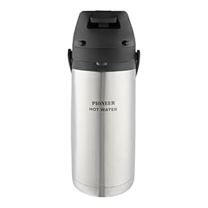 Pioneer Flasks Stainless Steel Airpot Hot Water Dispenser Conference Event Flask, 1.9 litres, Silver (SS19HC/WAT)