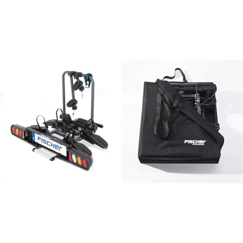 FISCHER Kupplungsfahrradträger ProlineEvo 2 I Fahrradträger Kupplung I Fahrradträger Auto I Träger Auto & Fahrrad-Aufbewahrungstasche für Fahrradträger, schwarz, 65 x 69 25 cm