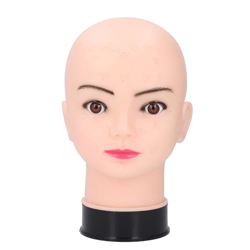 YolieraArt Silicone Bald Mannequin Head with Massage Points, 21.25 Inch Professional Practice Head for Beauty Makeup, Wig Styling and Display, Universal Stand Interface