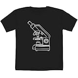 Lavable en la lavadora Azeeda 7-8 Años \'Microscopio\' Camiseta para Bebés/Niños (Negro) (TS00233100)