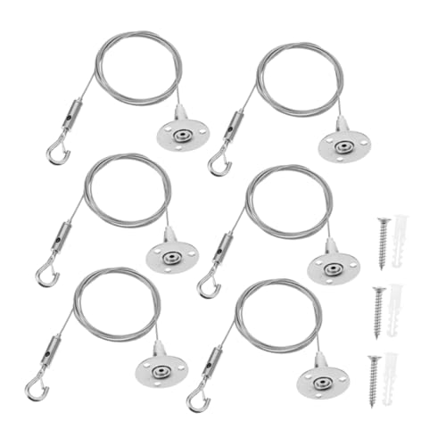 Image of Mikikit 6pcs Stainless Steel Wire Rope for Picture Hanging Heavy Duty Light Hanging String for Home Decor and Picture Frame Hardware