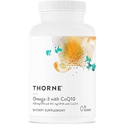 THORNE Omega-3 with CoQ10, Fish Oil Supplement with EPA & DHA, 90 Softgels | Supports Brain, Joint & Heart Health, Promotes Healthy Skin*, EPA & DHA from Sustainably Sourced Fish, NSF Contents Certified