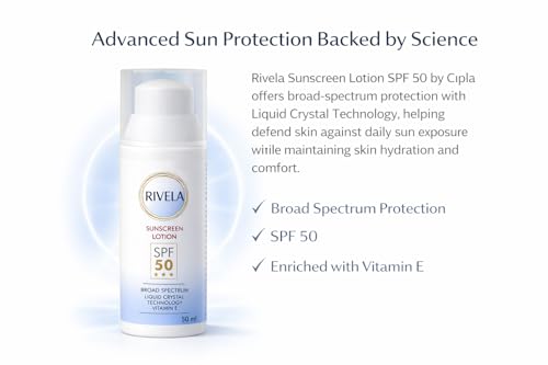 Image of Sunscreen Lotion SPF 50 | Broad Spectrum Sun Protection with Vitamin E & Liquid Crystal Technology | Lightweight, Non-Greasy Formula - 50 ml (SPF 50)