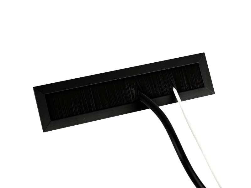 TKB002 Tisch Kabeldurchlass mit Bürstendichtung (schwarz), Kabeldose, für mehrere Kabel
