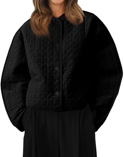 Cicy Bell Womens Lightweight Quilted Jacket Fall Casual Collarless Puffer Coats Long Sleeve Button Down Outerwear2