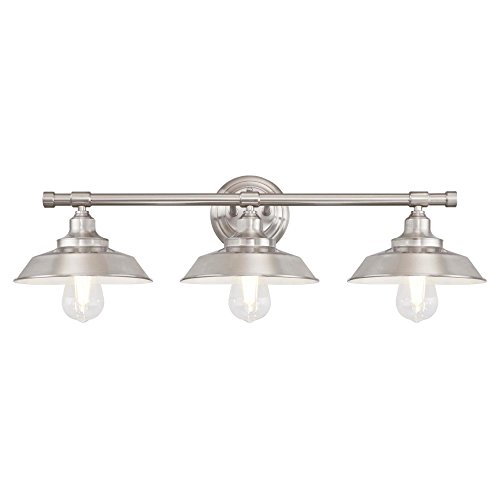Buy 1 get 1 🔥 Westinghouse Lighting 6354400 Iron Hill Three-Light Indoor Wall Fixture, 3, Brushed Nickel