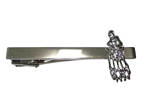 Kiola Designs Silver Toned Medical Podiatrist Anatomical Foot Skeleton Tie Clip