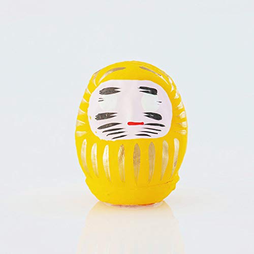 Daruma 6cm, Hecha de Papel maché, Tamaño 0.3 (Amarillo)